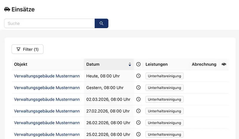 Kundenportal - Einsatz