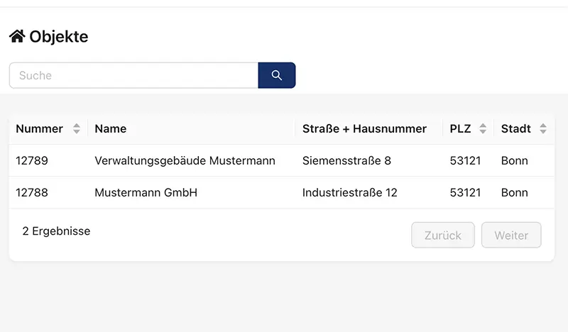 Kundenportal - Objekte