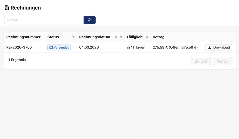 Kundenportal - Rechnung